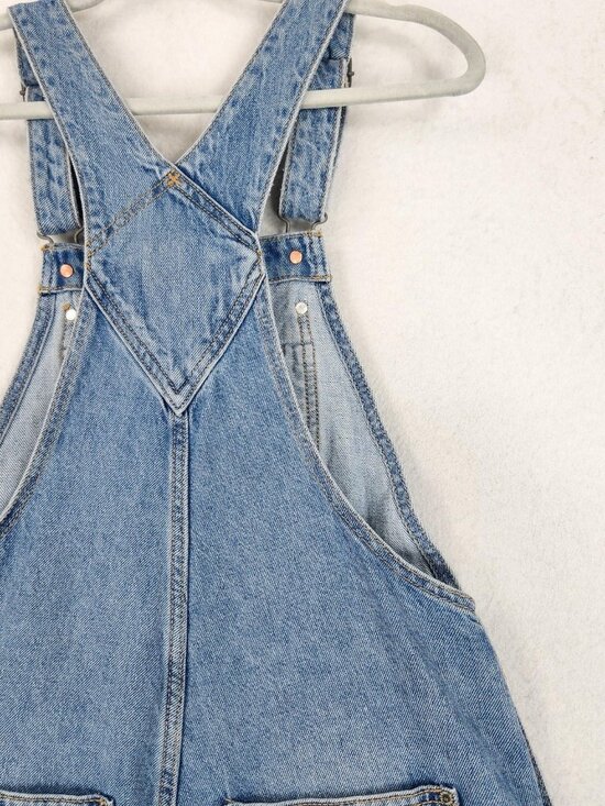 Old Navy Overalls Womens 2 Blue Baggy Wide Leg Denim Jean Bibs Casual NEW - Picture 8 of 10